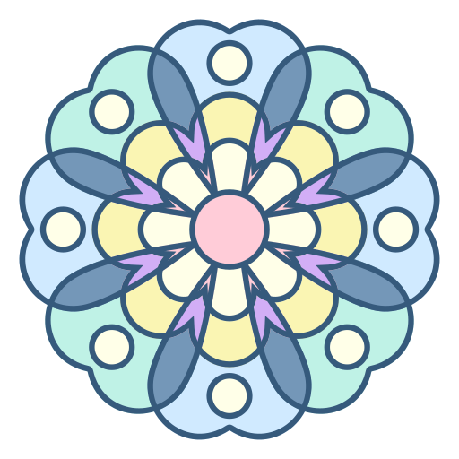 Coloriage formes et symboles ornemental art floral