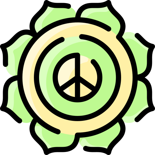 Coloriage formes et symboles signe de paix pétales