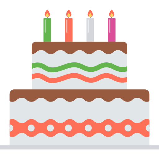Coloriage gâteau anniversaire et fête dessert