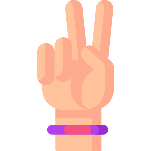 Coloriage geste symbole de la paix des doigts