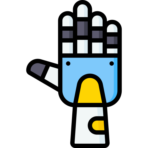 Coloriage main de robot science fiction électronique