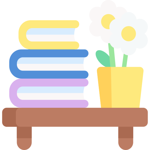 Coloriage pot de fleur étagère à livres décoration d'intérieur