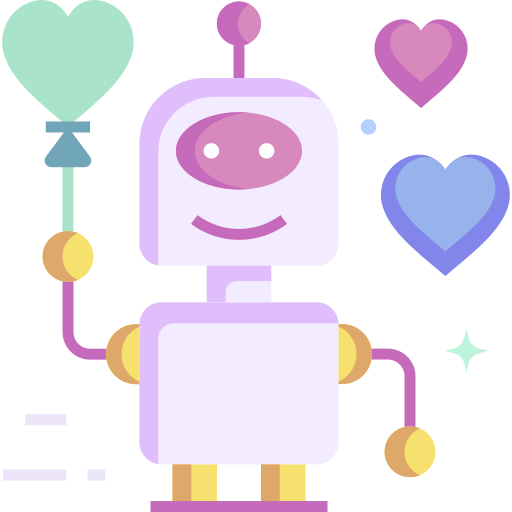 Coloriage robotique amour cœur
