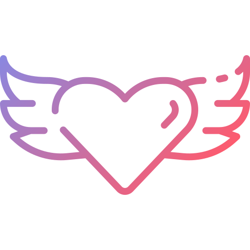 Coloriage romantique ailes de coeur la saint-valentin