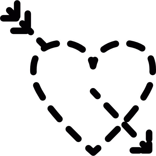 Coloriage romantique logo ligne pointillée