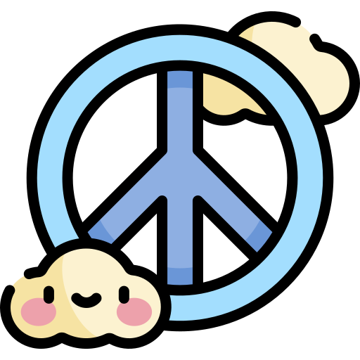 Coloriage symbole de la paix des cultures hippie