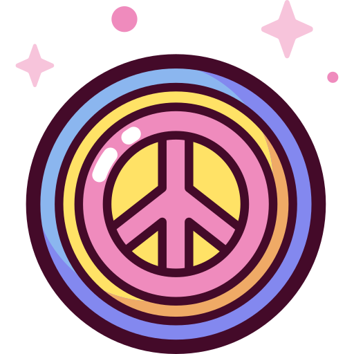 Coloriage symbole de la paix hippies amour