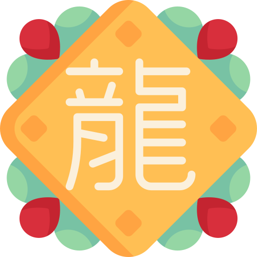 Coloriage symbole dragon chinois