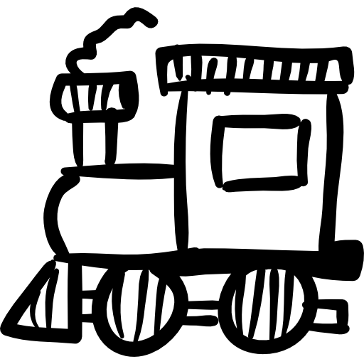 Coloriage vieux icônes de jouets locomotive